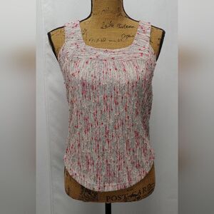 Lucky Brand Tweed Knit Tank Sweater Blouse Sz XS/TP 17" Pit to Pit